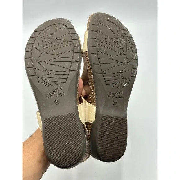 Dansko Women Size 41 US 10 Leather Comfort Orthotic Cork Footbed Sandals Beige - Picture 7 of 15